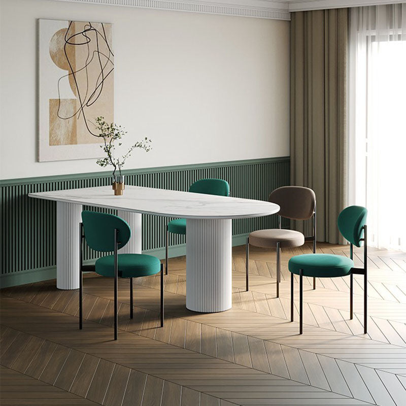 Wood Tripod Dining Table Modern White Stone Center Top Dining Site Table