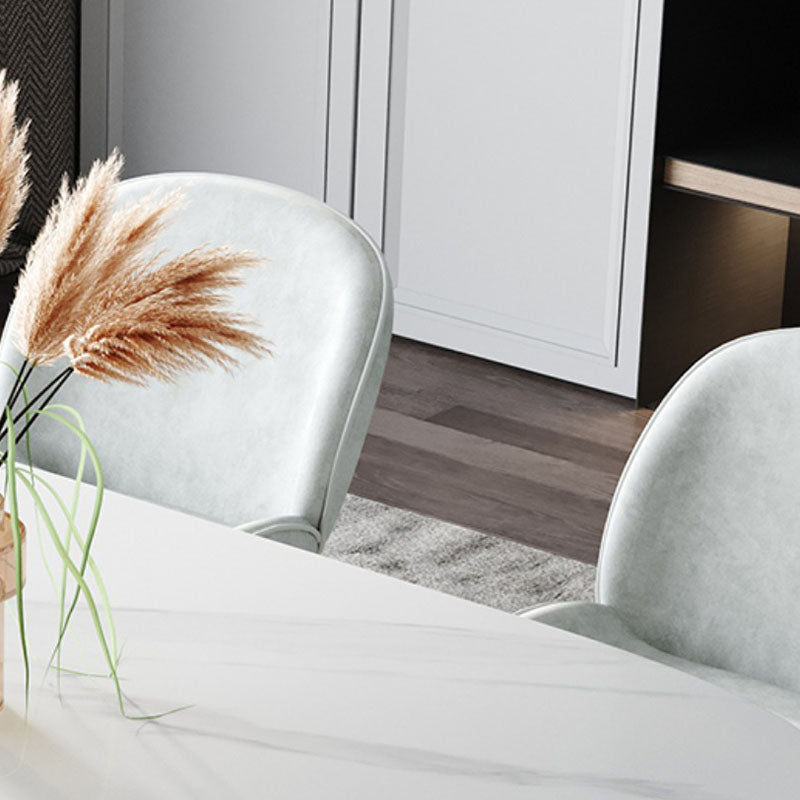 Irregular Shape White Table for Restaurant Sintered Stone Top Island Table with 3 Legs