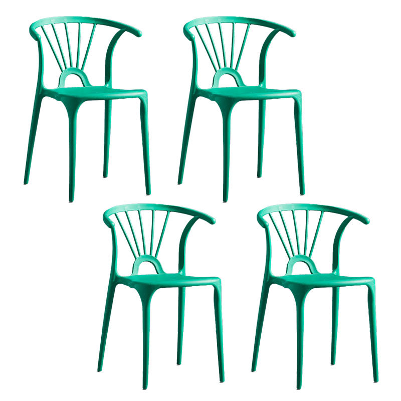 Contemporary Stackable Chairs Dining Kitchen Arm Chair with Plastic Legs