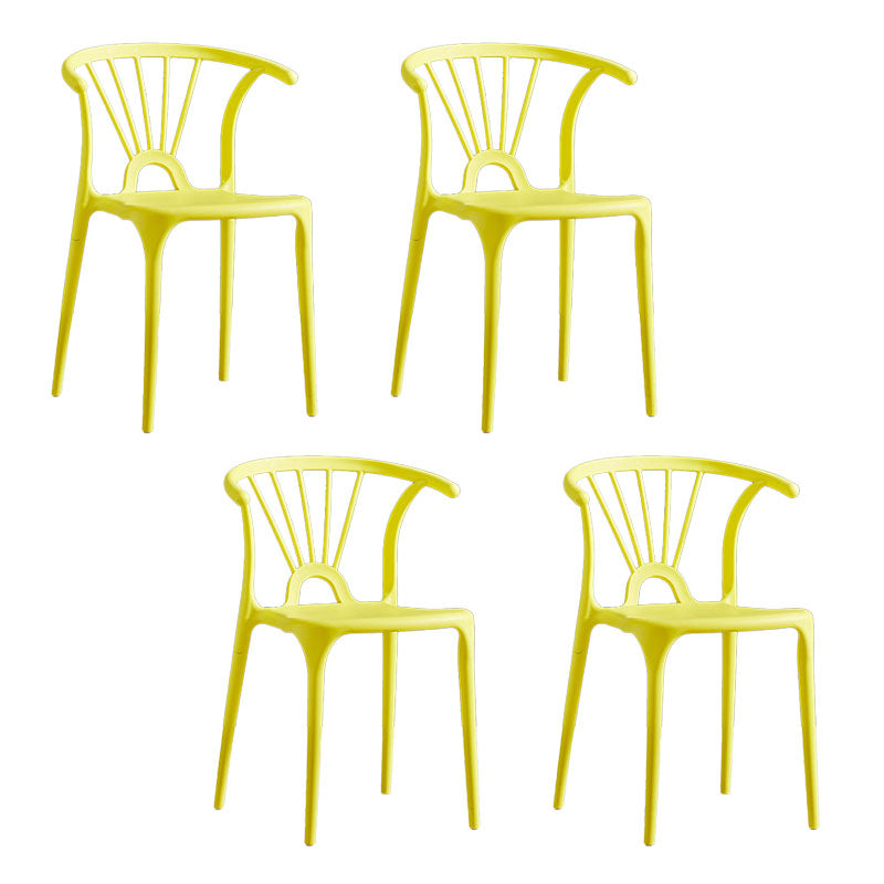 Contemporary Stackable Chairs Dining Kitchen Arm Chair with Plastic Legs