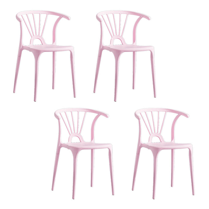 Contemporary Stackable Chairs Dining Kitchen Arm Chair with Plastic Legs