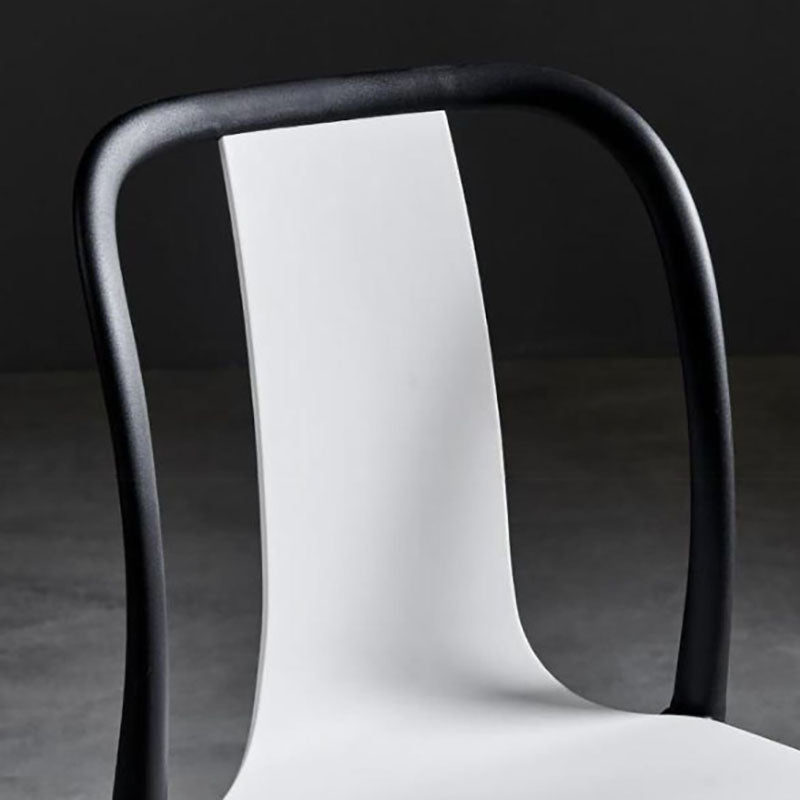 Contemporary Chairs Dining Slat Back Armless Chairs with Plastic Legs