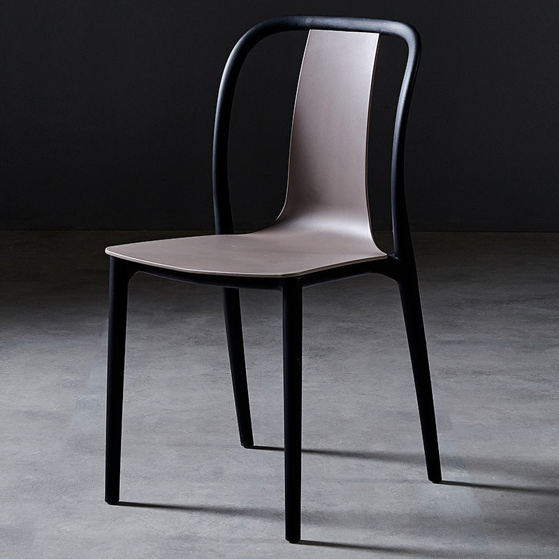 Contemporary Chairs Dining Slat Back Armless Chairs with Plastic Legs