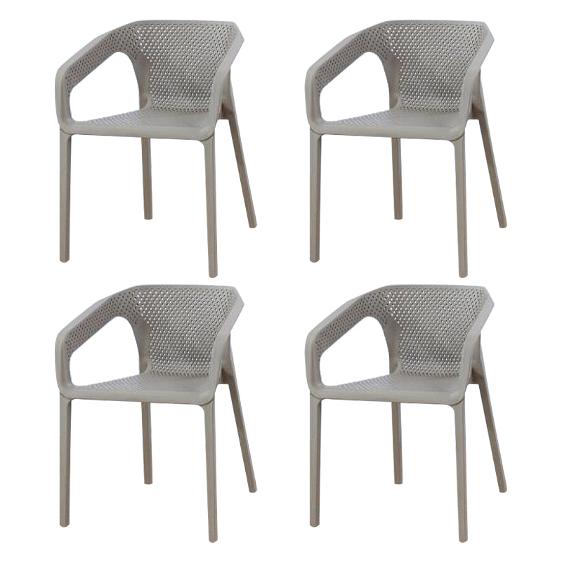 Contemporary Stackable Chair Dining Kitchen Arm Chair with Plastic Legs