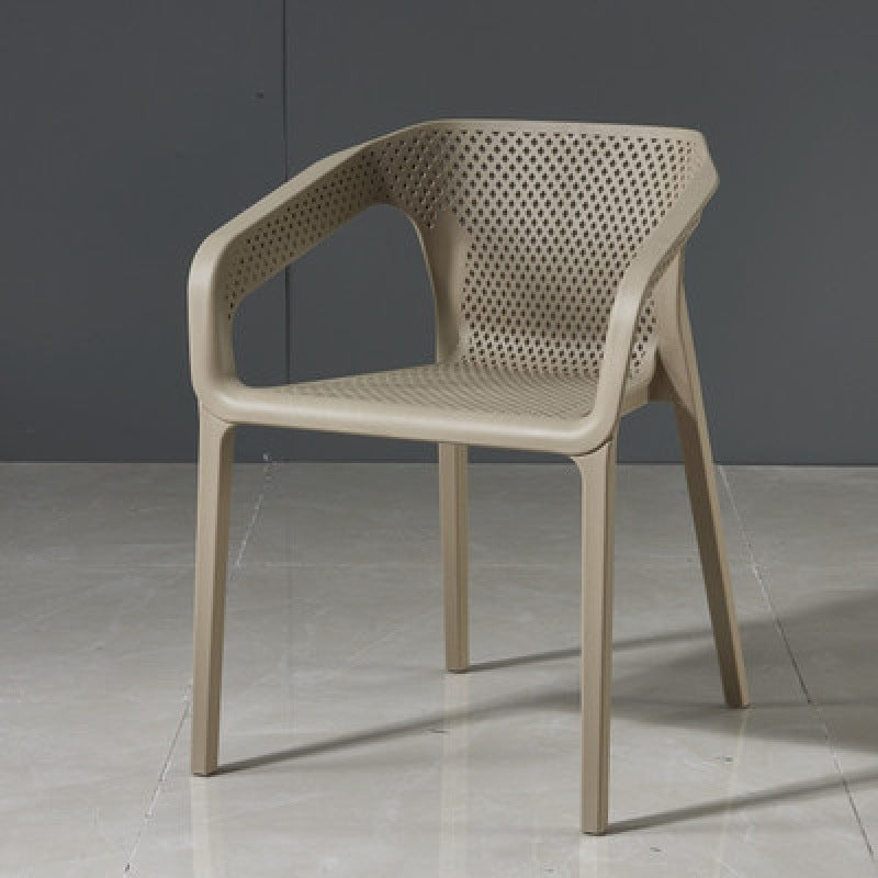 Contemporary Stackable Chair Dining Kitchen Arm Chair with Plastic Legs