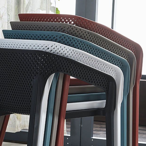 Contemporary Stackable Chair Dining Kitchen Arm Chair with Plastic Legs