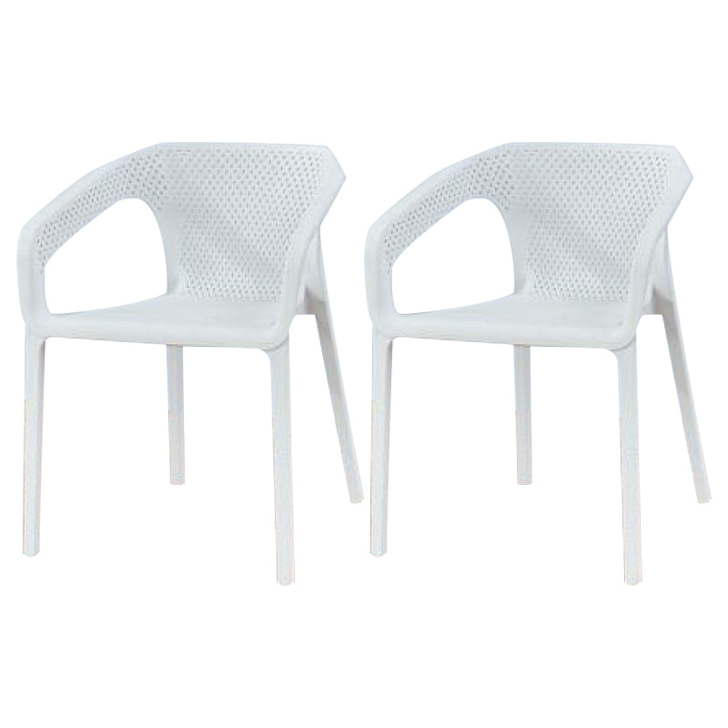 Contemporary Stackable Chair Dining Kitchen Arm Chair with Plastic Legs