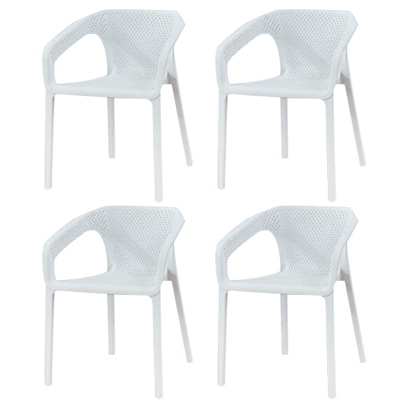 Contemporary Stackable Chair Dining Kitchen Arm Chair with Plastic Legs