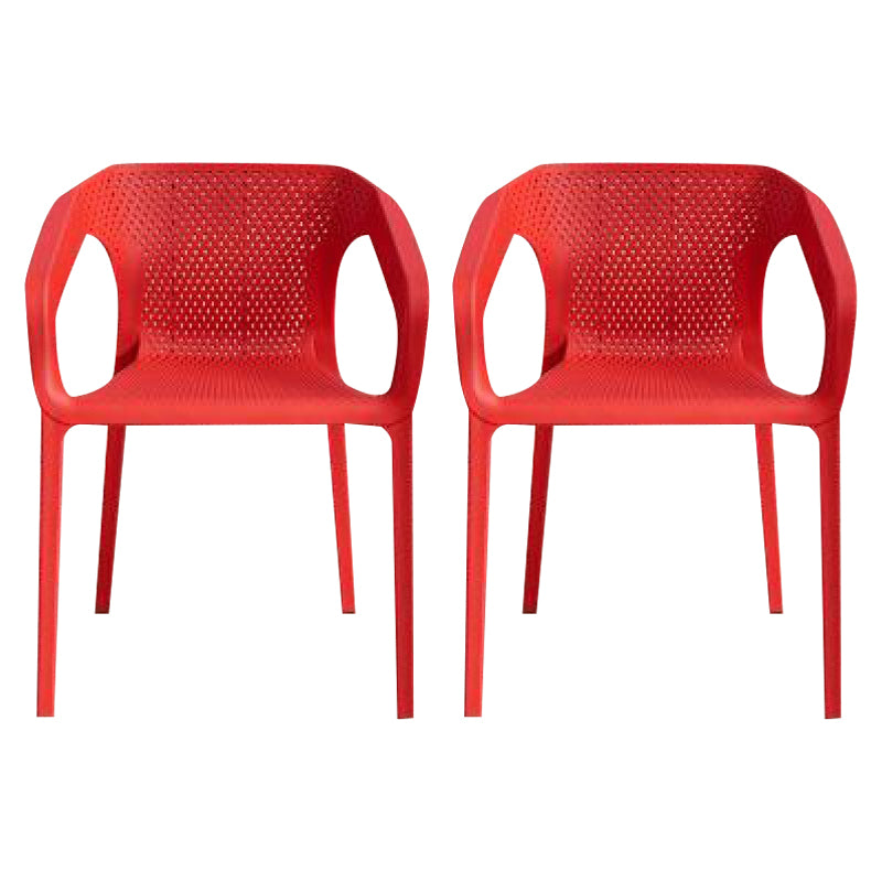 Contemporary Stackable Chair Dining Kitchen Arm Chair with Plastic Legs