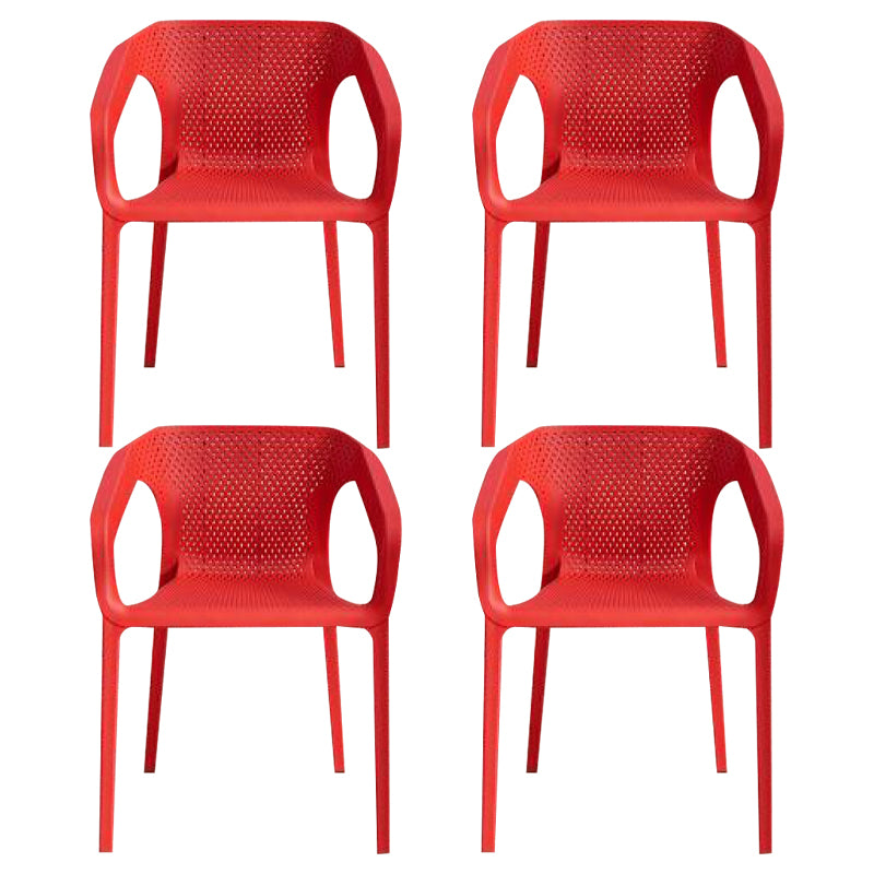 Contemporary Stackable Chair Dining Kitchen Arm Chair with Plastic Legs