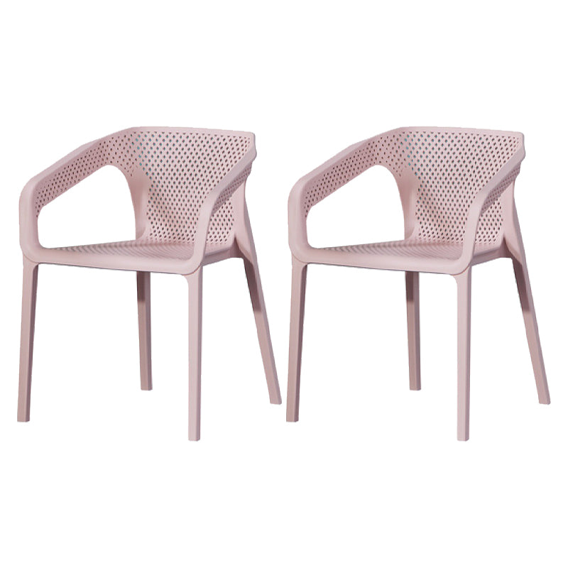 Contemporary Stackable Chair Dining Kitchen Arm Chair with Plastic Legs