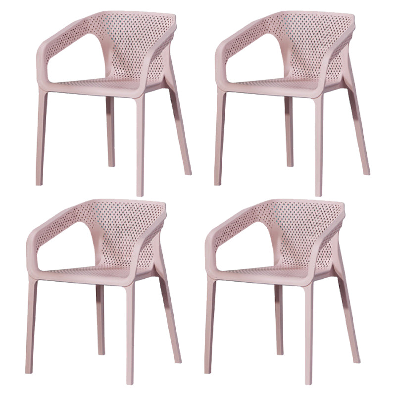 Contemporary Stackable Chair Dining Kitchen Arm Chair with Plastic Legs