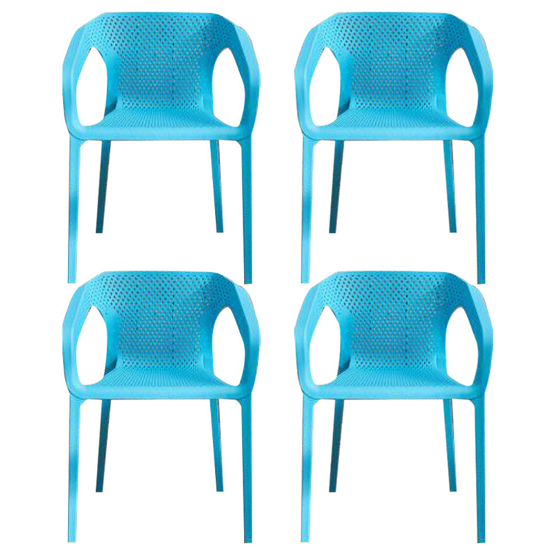 Contemporary Stackable Chair Dining Kitchen Arm Chair with Plastic Legs