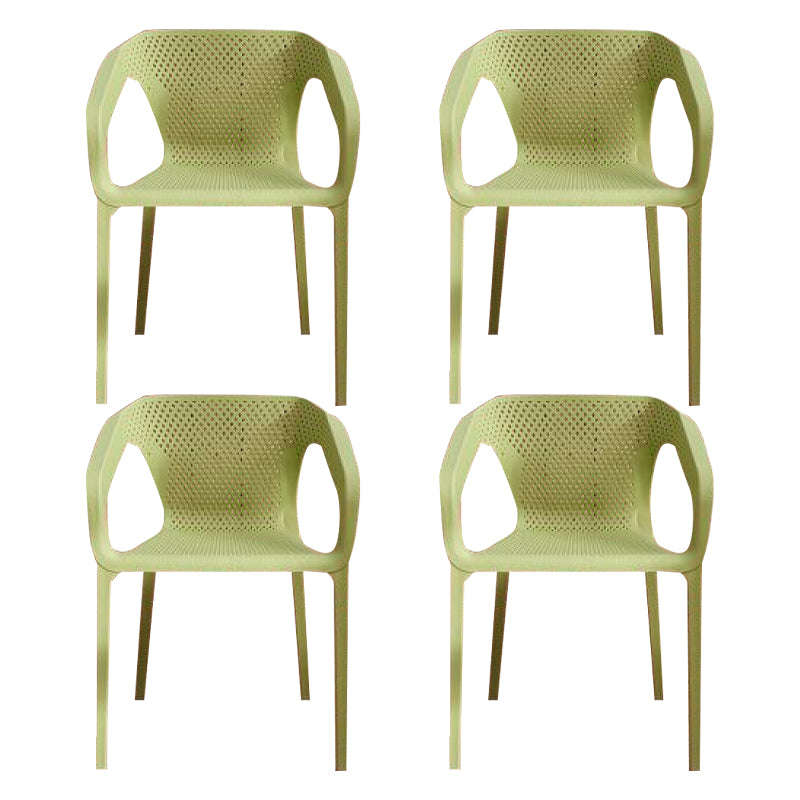 Contemporary Stackable Chair Dining Kitchen Arm Chair with Plastic Legs