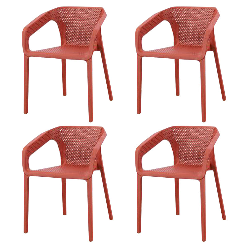 Contemporary Stackable Chair Dining Kitchen Arm Chair with Plastic Legs
