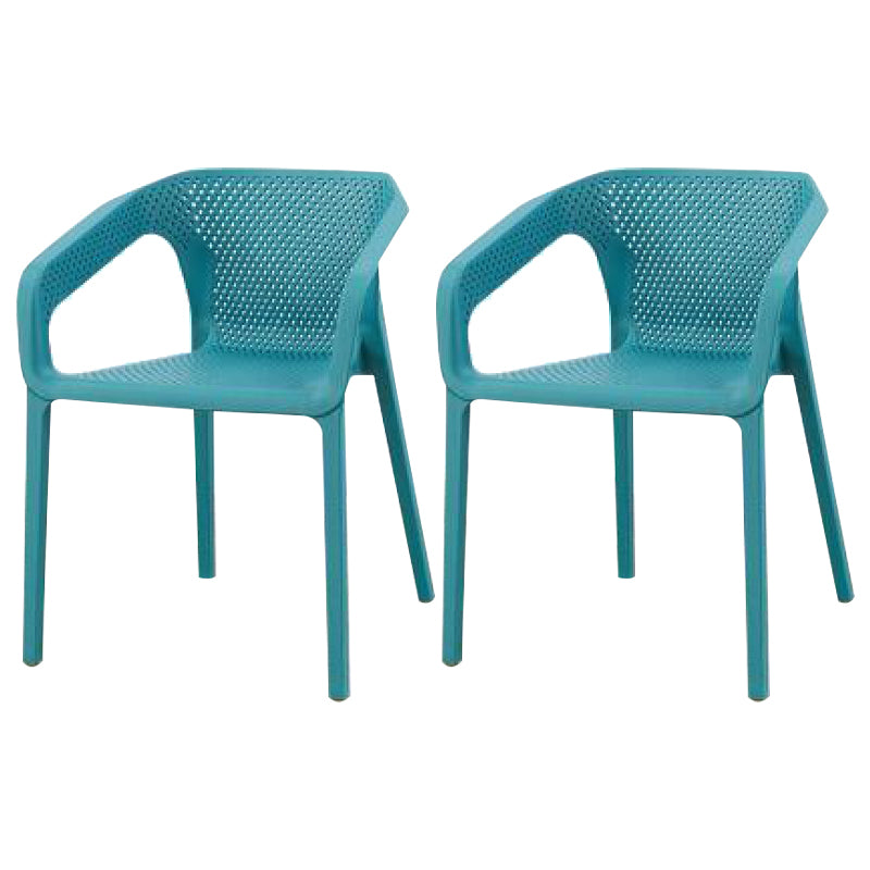 Contemporary Stackable Chair Dining Kitchen Arm Chair with Plastic Legs