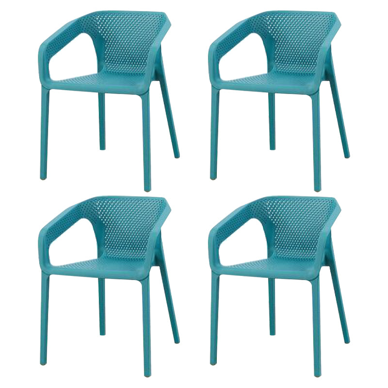 Contemporary Stackable Chair Dining Kitchen Arm Chair with Plastic Legs