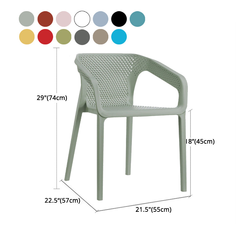 Contemporary Stackable Chair Dining Kitchen Arm Chair with Plastic Legs
