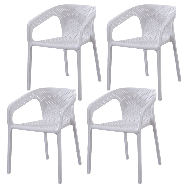 Contemporary Style Stackable Chair Kitchen Arm Chair with Plastic Legs