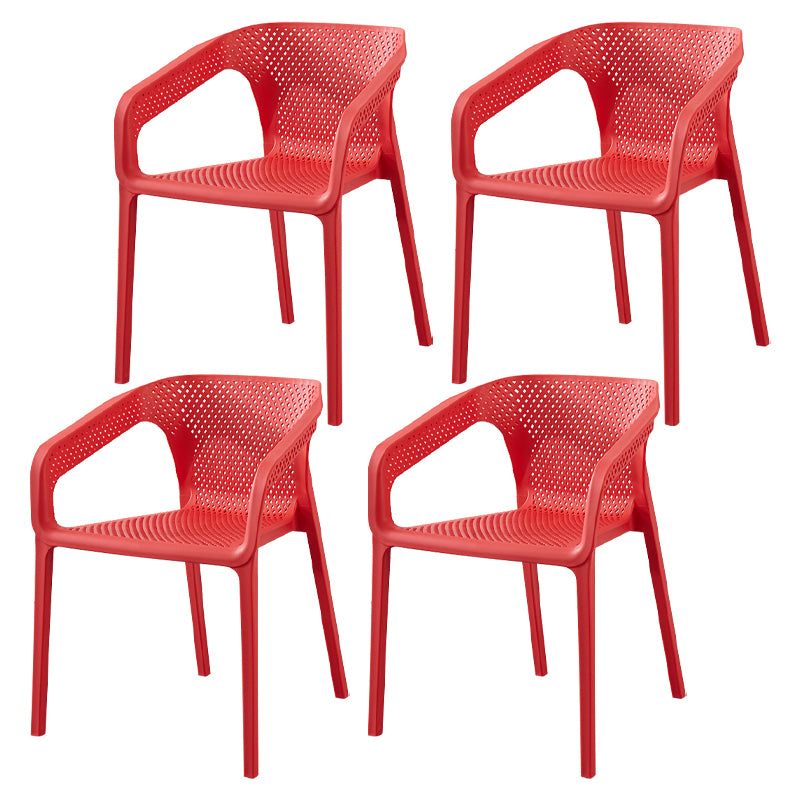 Contemporary Style Stackable Chair Kitchen Arm Chair with Plastic Legs