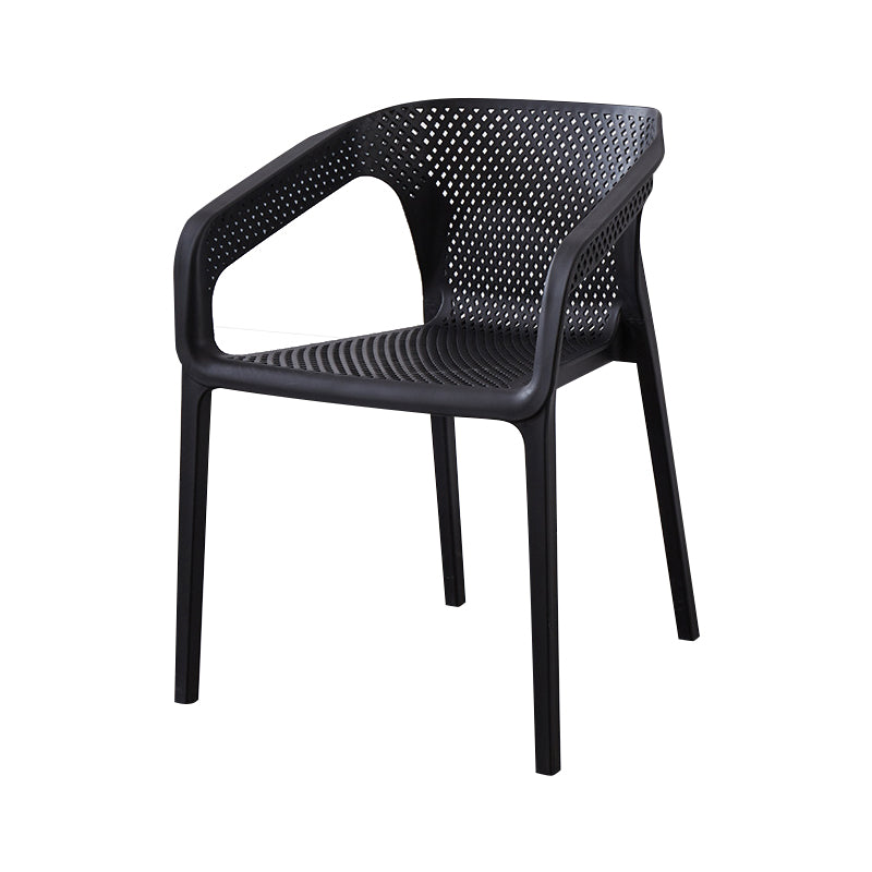 Contemporary Style Stackable Chair Kitchen Arm Chair with Plastic Legs