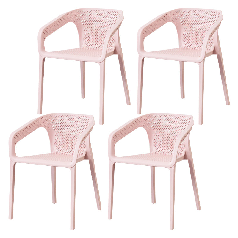Contemporary Style Stackable Chair Kitchen Arm Chair with Plastic Legs