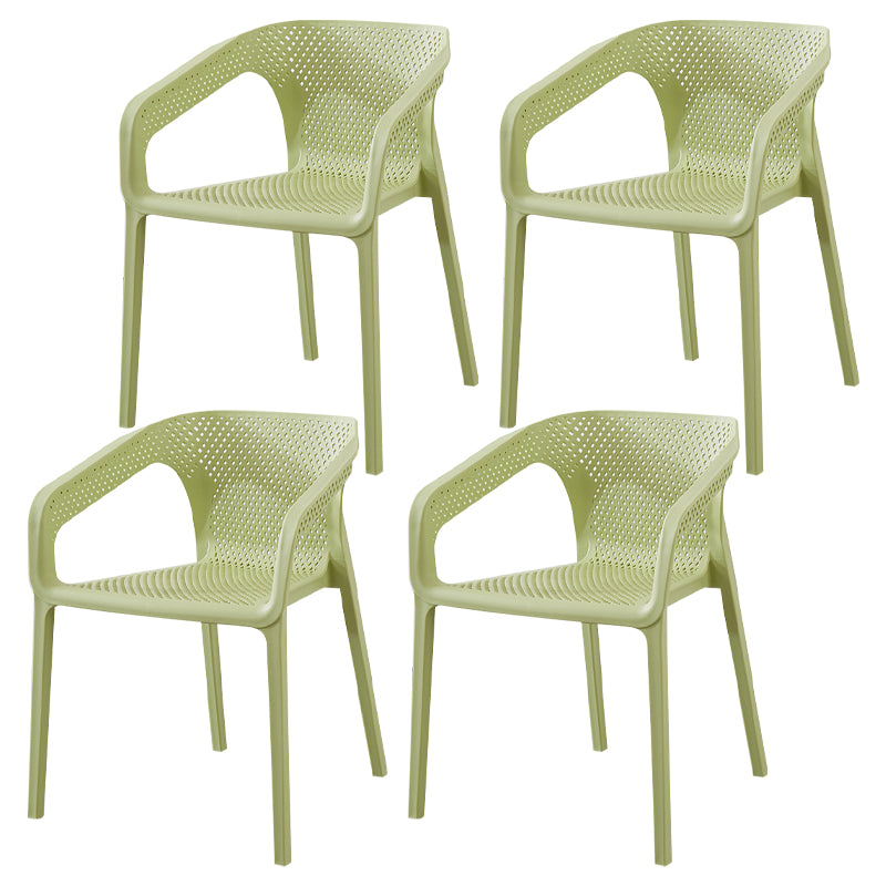 Contemporary Style Stackable Chair Kitchen Arm Chair with Plastic Legs