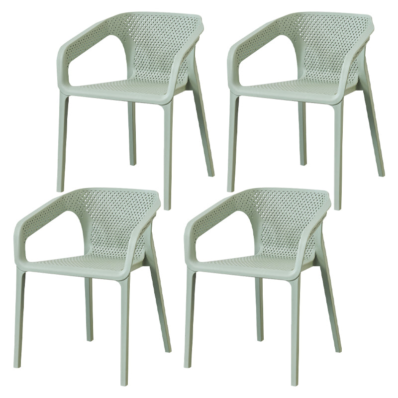 Contemporary Style Stackable Chair Kitchen Arm Chair with Plastic Legs