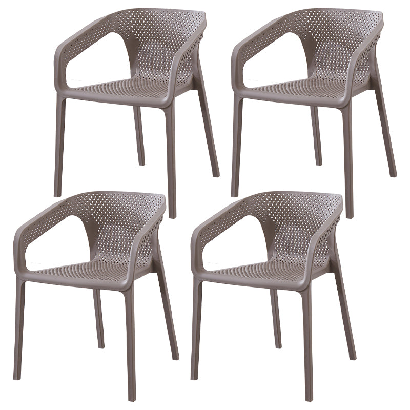 Contemporary Style Stackable Chair Kitchen Arm Chair with Plastic Legs