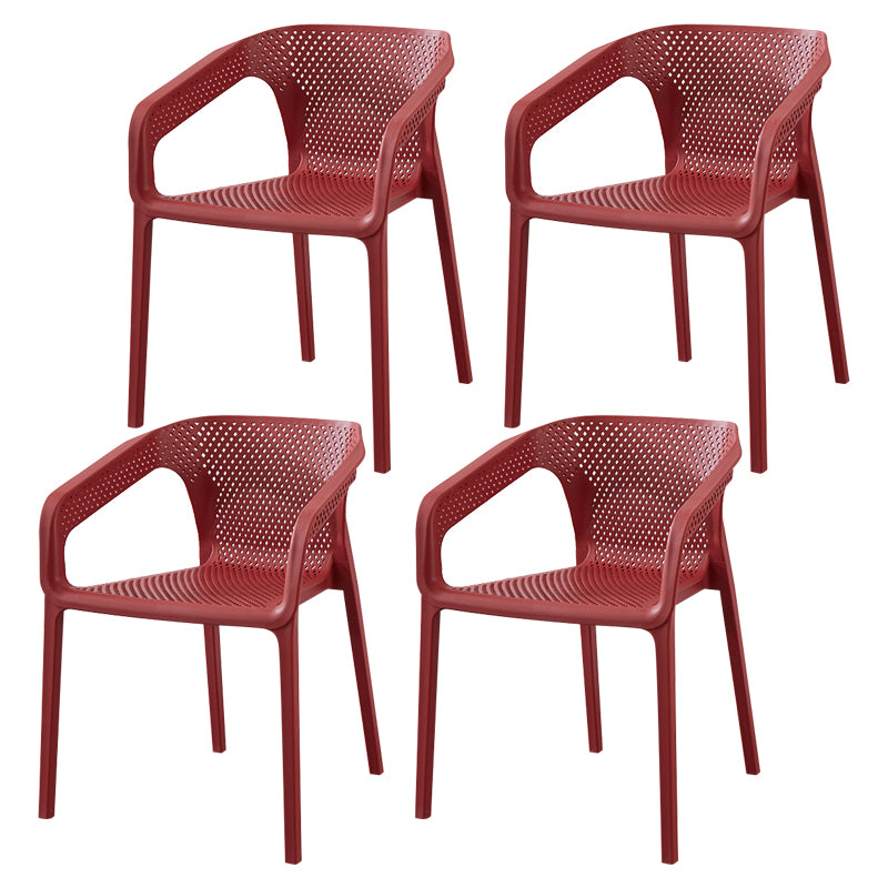 Contemporary Style Stackable Chair Kitchen Arm Chair with Plastic Legs