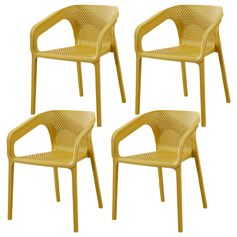 Contemporary Style Stackable Chair Kitchen Arm Chair with Plastic Legs