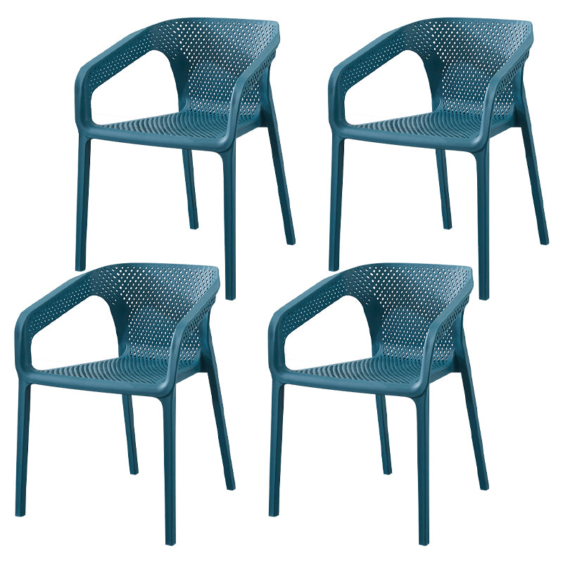 Contemporary Style Stackable Chair Kitchen Arm Chair with Plastic Legs