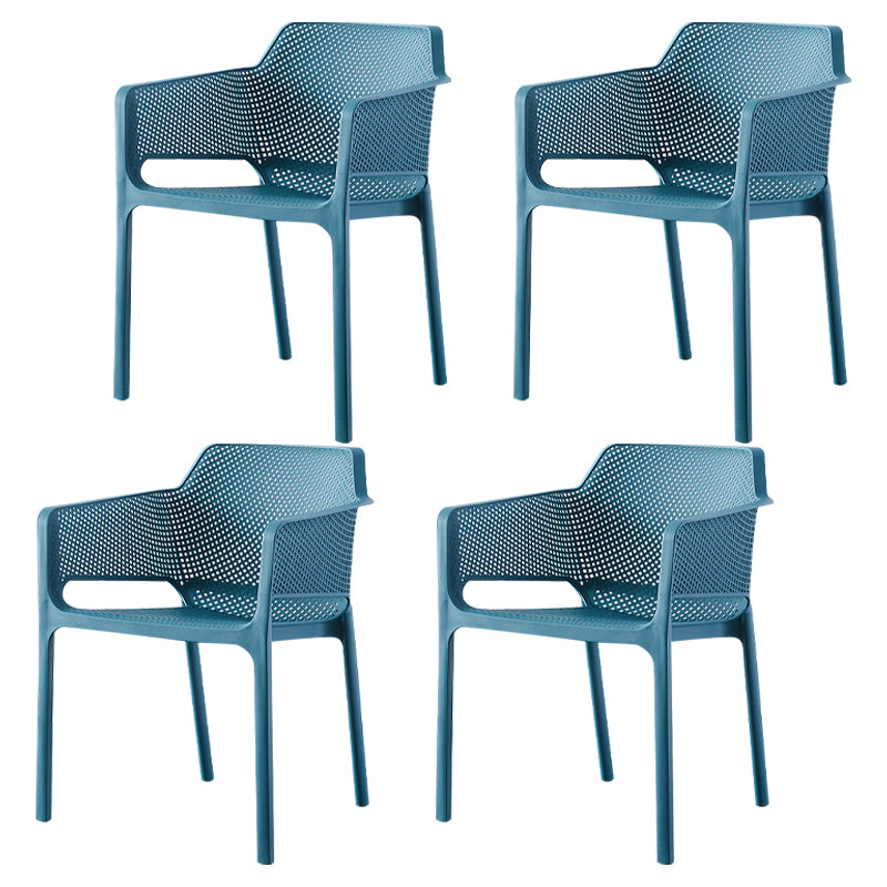 Contemporary Style Stackable Dining Chairs Kitchen Plastic Arm Chair