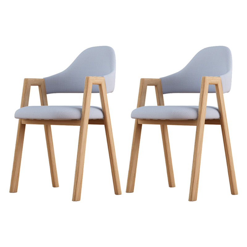 Contemporary Style Chairs Kitchen Open Back Arm Chair with Wooden Legs