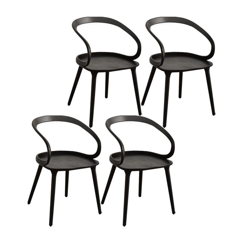 Scandinavian Style Wood Side Dining Chairs Open Back Side Chair