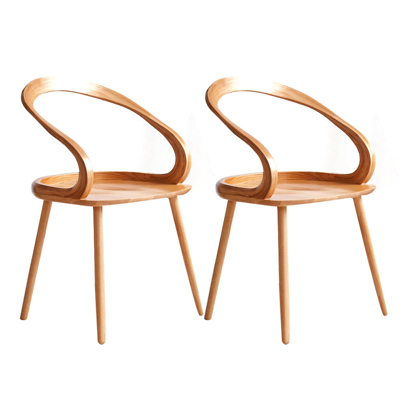 Scandinavian Style Wood Side Dining Chairs Open Back Side Chair