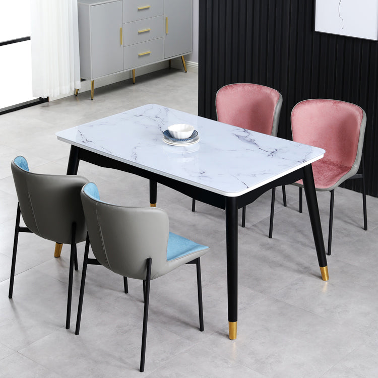 Contemporary Style Chairs Kitchen Armless Chair with Metal Legs
