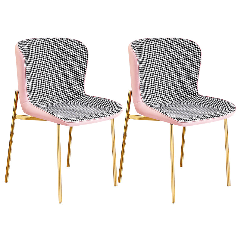 Contemporary Style Chairs Kitchen Armless Chair with Metal Legs