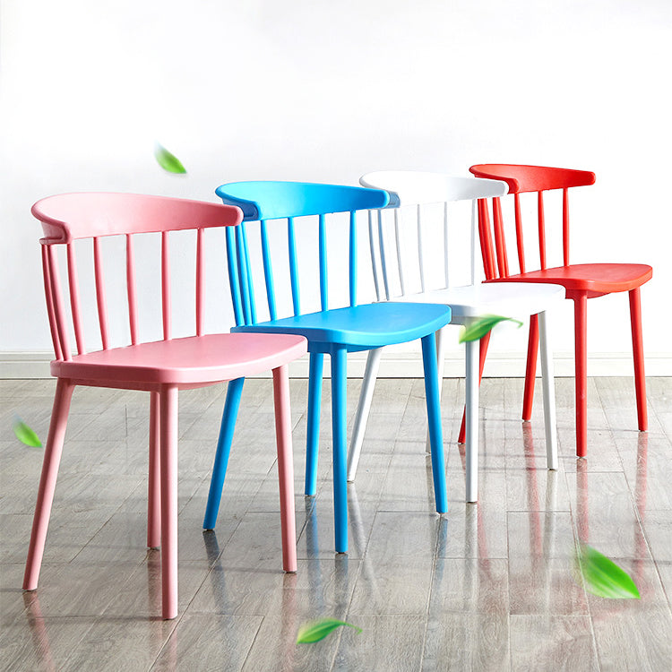 Modern Plastic Indoor-Outdoor Dining Chair Windsor Back Side Chair