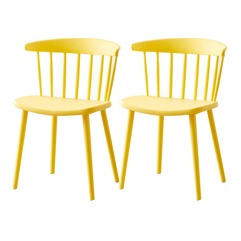 Modern Plastic Indoor-Outdoor Dining Chair Windsor Back Side Chair