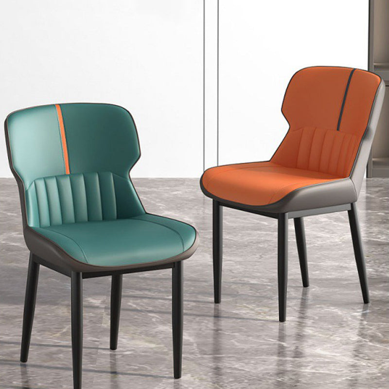 Contemporary Metal Indoor-Outdoor Room Chair Wingback Side Chair
