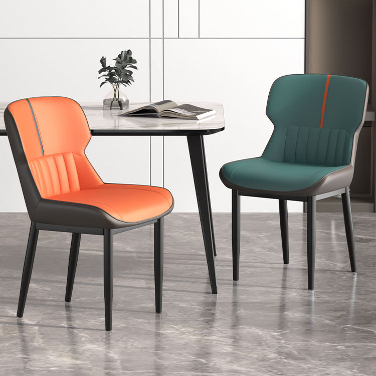 Contemporary Metal Indoor-Outdoor Room Chair Wingback Side Chair