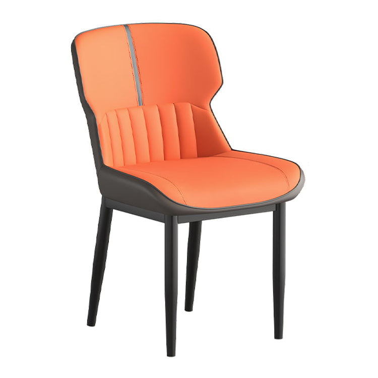 Contemporary Metal Indoor-Outdoor Room Chair Wingback Side Chair