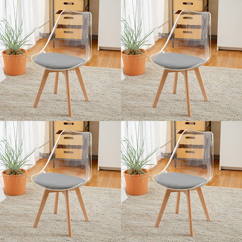 Scandinavian Wood Indoor-Outdoor Chair Solid Back Side Chair