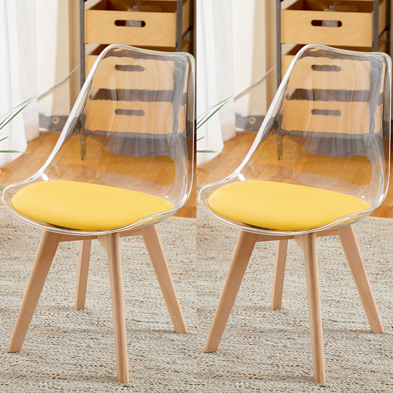 Scandinavian Wood Indoor-Outdoor Chair Solid Back Side Chair