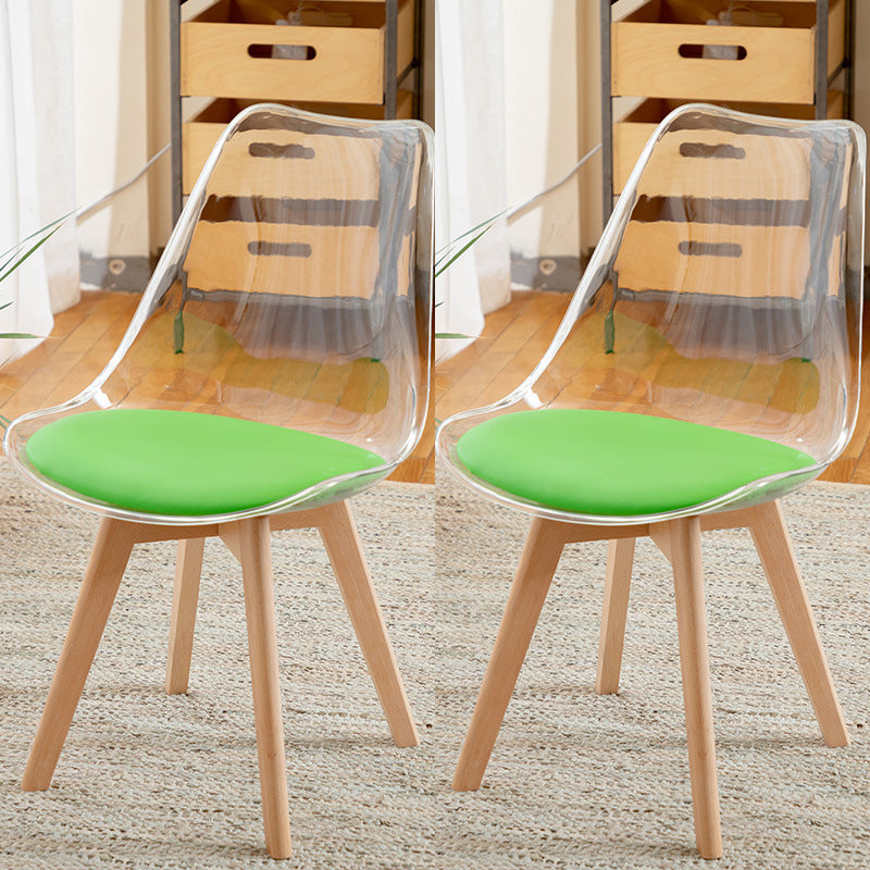 Scandinavian Wood Indoor-Outdoor Chair Solid Back Side Chair