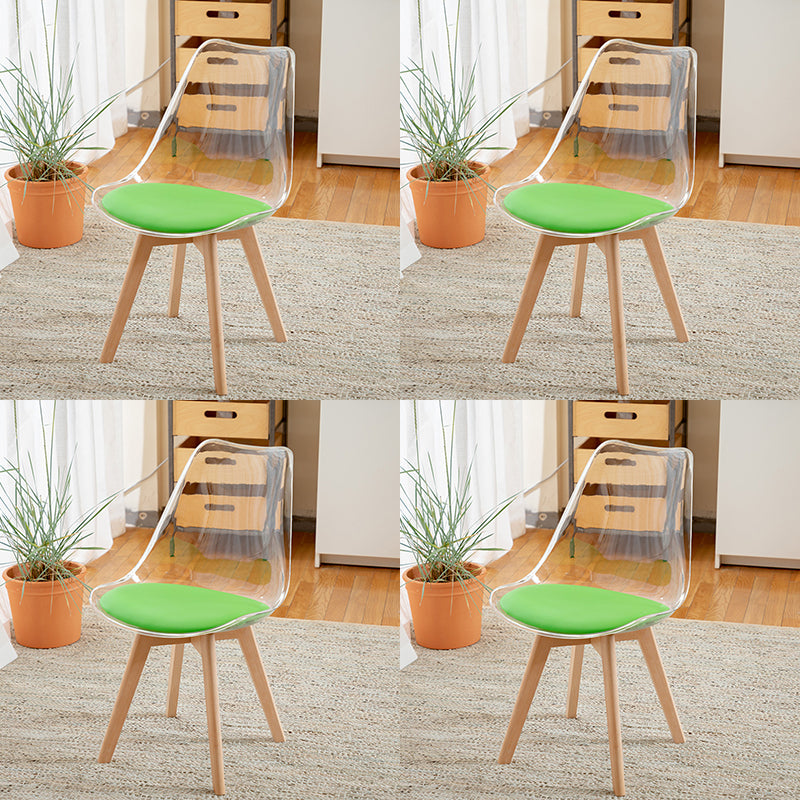 Scandinavian Wood Indoor-Outdoor Chair Solid Back Side Chair