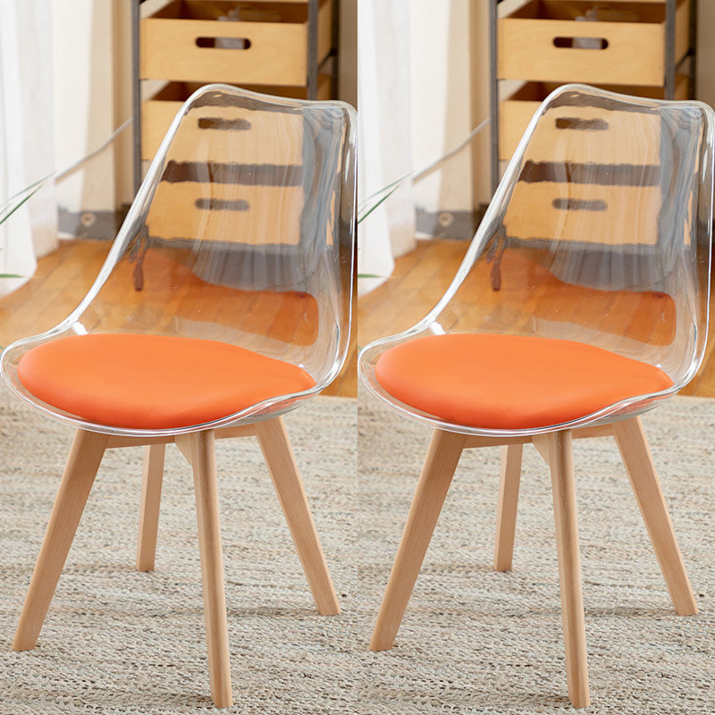 Scandinavian Wood Indoor-Outdoor Chair Solid Back Side Chair