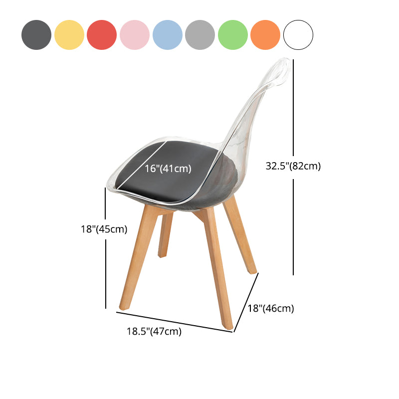 Scandinavian Wood Indoor-Outdoor Chair Solid Back Side Chair