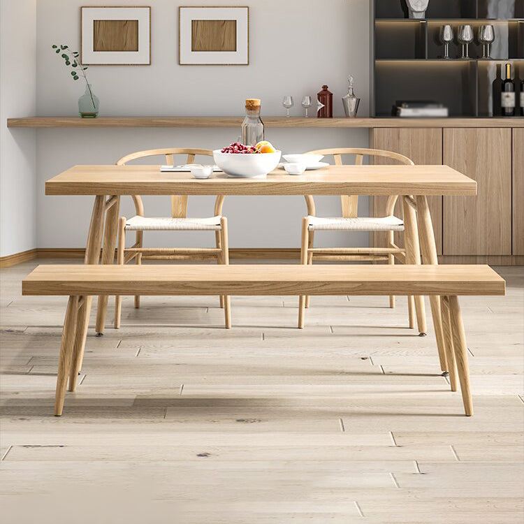 Modern 1/2/4 Pieces Beige Dinette Set Ash Wood Rectangle Dining Table Set